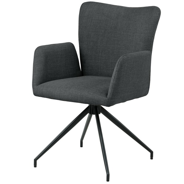 Krzesło Laura z podłokietnikami szary ciemny - ACTONA